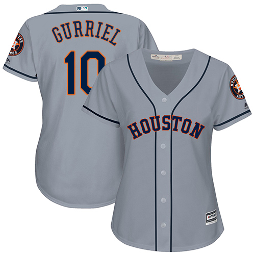 Astros #10 Yuli Gurriel Grey Road Women's Stitched MLB Jersey - Click Image to Close